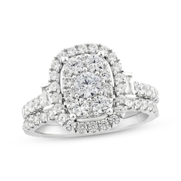 Now + Forever Round & Baguette-Cut Diamond Bridal Set 1-1/2 ct tw 10K White Gold