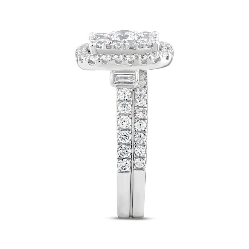 Main Image 2 of Now + Forever Round & Baguette-Cut Diamond Bridal Set 1-1/2 ct tw 10K White Gold