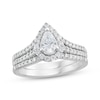 Thumbnail Image 1 of Pear-Shaped & Round-Cut Diamond Bridal Set 1 ct tw 10K White Gold