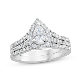 Now + Forever Pear-Shaped & Round-Cut Diamond Bridal Set 1 ct tw 10K White Gold