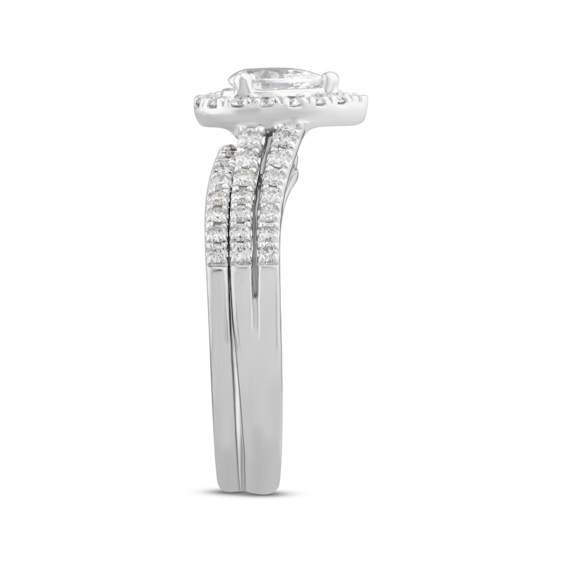 Main Image 2 of Pear-Shaped & Round-Cut Diamond Bridal Set 1 ct tw 10K White Gold