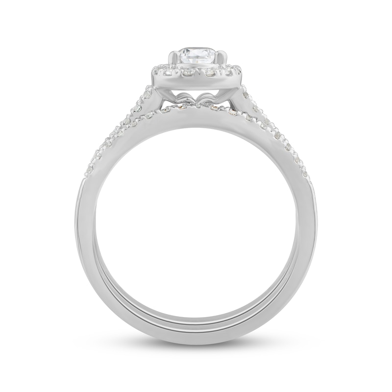 Main Image 3 of Pear-Shaped & Round-Cut Diamond Bridal Set 1 ct tw 10K White Gold