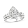 Thumbnail Image 1 of Round & Baguette-Cut Diamond Bridal Set 1 ct tw 10K White Gold