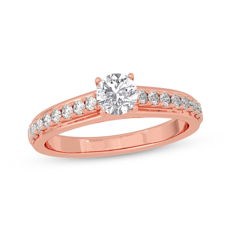 Main Image 1 of Round-Cut Diamond Engagement Ring 3/4 ct tw 14K Rose Gold