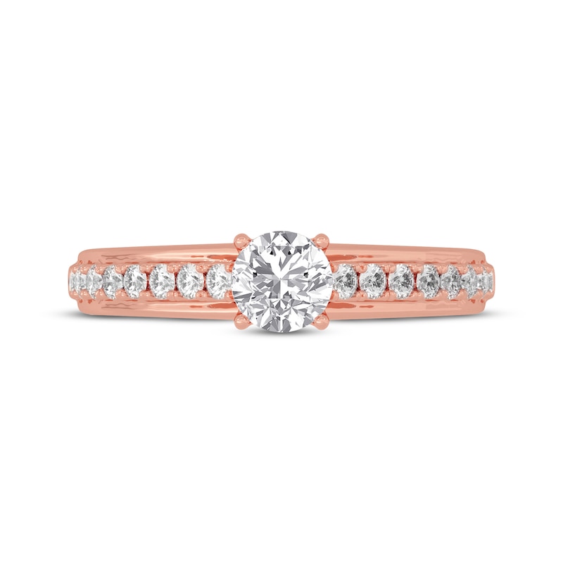 Main Image 3 of Round-Cut Diamond Engagement Ring 3/4 ct tw 14K Rose Gold