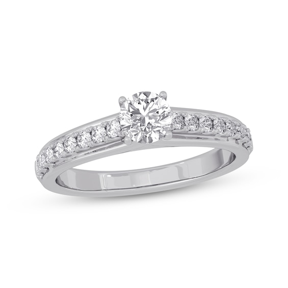 Round-Cut Diamond Engagement Ring 3/4 ct tw 14K White Gold