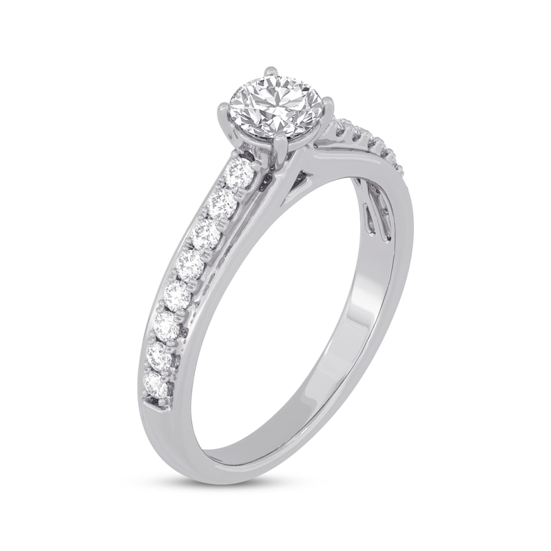 Round-Cut Diamond Engagement Ring 3/4 ct tw 14K White Gold | Kay