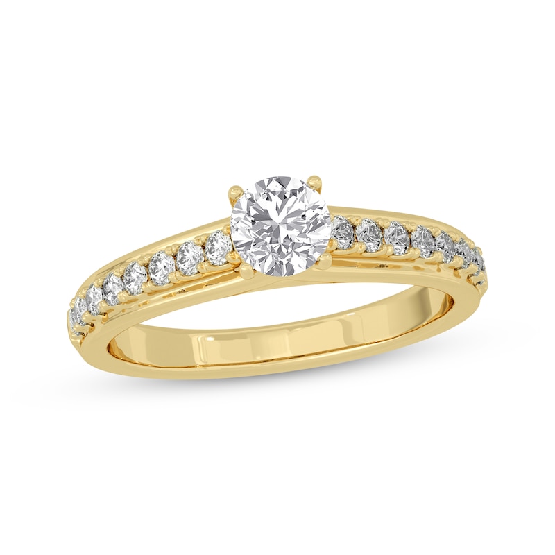 Round-Cut Diamond Engagement Ring 3/4 ct tw 14K Yellow Gold | Kay