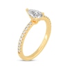 Thumbnail Image 2 of Pear-Shaped & Round-Cut Diamond Gallery-Set Engagement Ring 3/4 ct tw 14K Yellow Gold