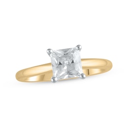 Now + Forever Lab-Grown Diamonds Princess-Cut Solitaire Engagement Ring 1 ct tw 14K Yellow Gold (F/SI2)