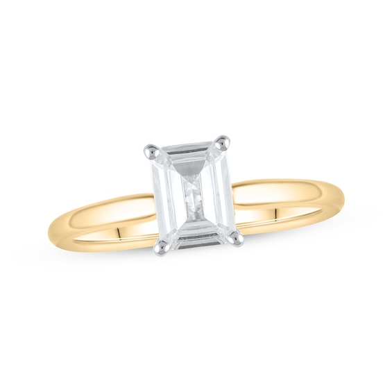 Lab-Created Diamonds by KAY Emerald-Cut Solitaire Engagement Ring 1 ct tw 14K Yellow Gold (F/SI2)