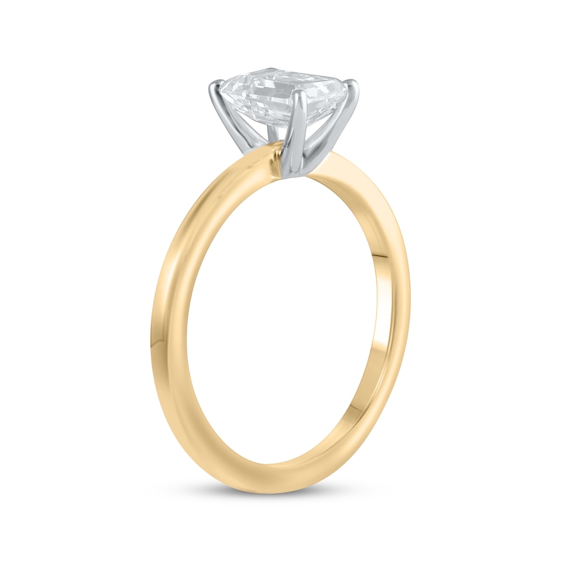 Main Image 2 of Lab-Grown Diamonds by KAY Emerald-Cut Solitaire Engagement Ring 1 ct tw 14K Yellow Gold (F/SI2)