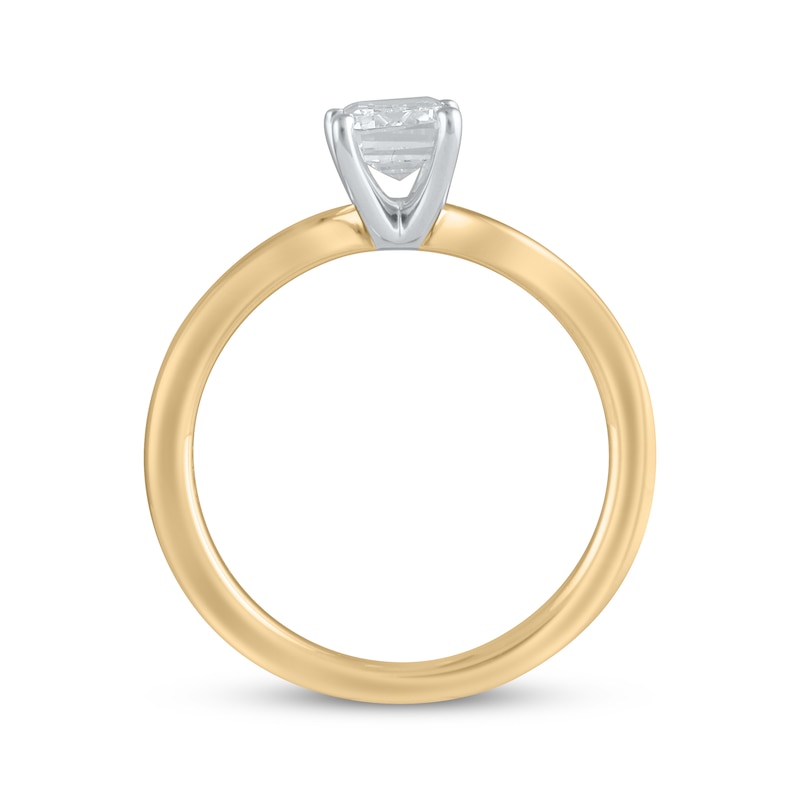 Main Image 3 of Lab-Grown Diamonds by KAY Emerald-Cut Solitaire Engagement Ring 1 ct tw 14K Yellow Gold (F/SI2)