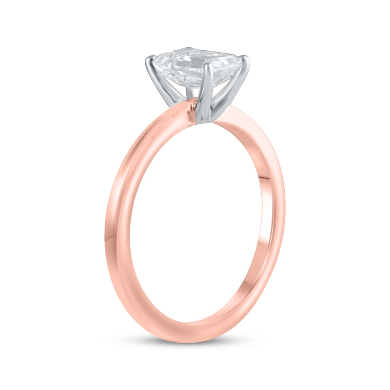 Main Image 2 of Lab-Grown Diamonds by KAY Emerald-Cut Solitaire Engagement Ring 1 ct tw 14K Rose Gold (F/SI2)