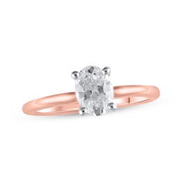 Lab-Created Diamonds by KAY Oval-Cut Solitaire Engagement Ring 1 ct tw 14K Rose Gold (F/SI2)