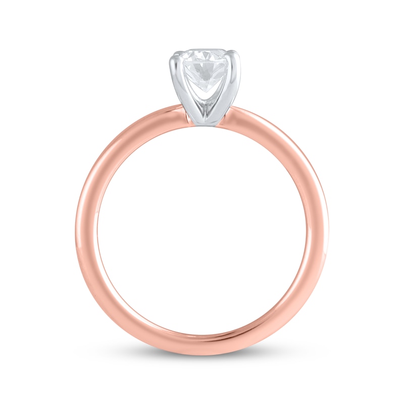 Main Image 3 of Lab-Grown Diamonds by KAY Oval-Cut Solitaire Engagement Ring 1 ct tw 14K Rose Gold (F/SI2)