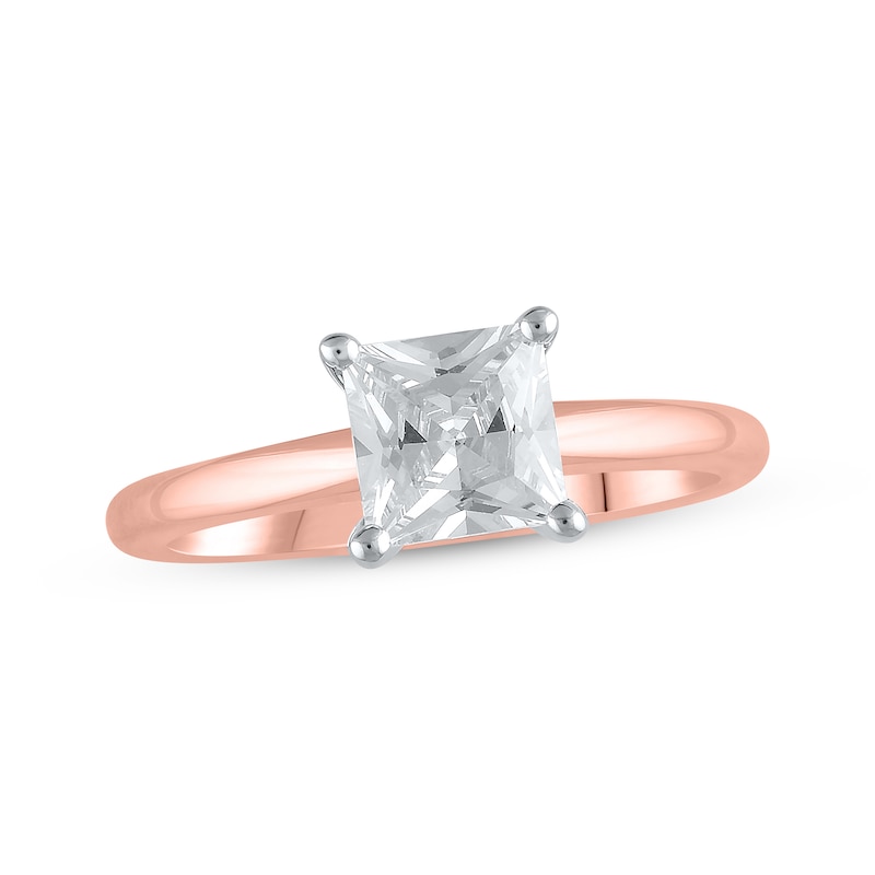 Main Image 1 of Now + Forever Lab-Grown Diamonds Princess-Cut Solitaire Engagement Ring 1-1/2 ct tw 14K Rose Gold (F/SI2)