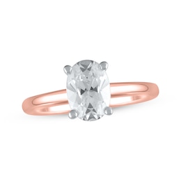 Lab-Created Diamonds by KAY Oval-Cut Solitaire Engagement Ring 1-1/2 ct tw 14K Rose Gold (F/SI2)