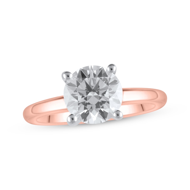 Lab-Grown Diamonds by KAY Round-Cut Solitaire Engagement Ring 2 ct tw 14K Rose Gold (F/SI2)