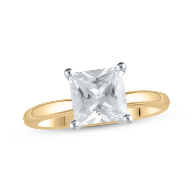 Main Image 1 of Lab-Grown Diamonds by KAY Princess-Cut Solitaire Engagement Ring 2 ct tw 14K Yellow Gold (F/SI2)