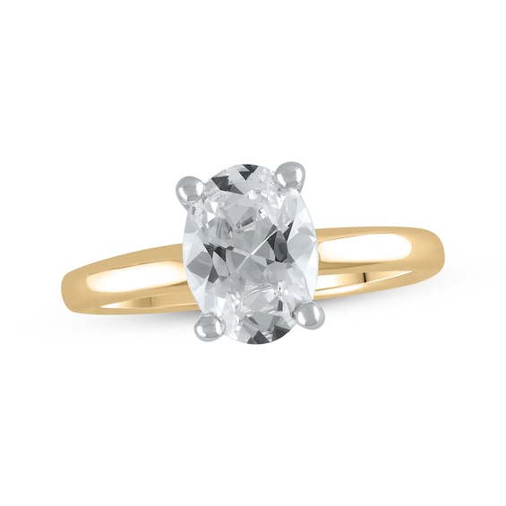 Lab-Created Diamonds by KAY Oval-Cut Solitaire Engagement Ring 2 ct tw 14K Yellow Gold (F/SI2)
