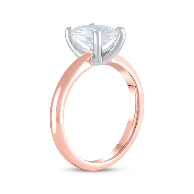 Lab-Created Diamonds by KAY Oval-Cut Solitaire Engagement Ring 2 ct tw 14K Rose Gold (F/SI2)