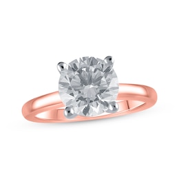 Lab-Created Diamonds by KAY Round-Cut Solitaire Engagement Ring 3 ct tw 14K Rose Gold (F/SI2)