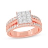 Thumbnail Image 1 of Princess & Round-Cut Multi-Diamond Center Engagement Ring 2 ct tw 14K Rose Gold