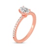 Thumbnail Image 2 of Oval & Round-Cut Diamond Gallery-Set Engagement Ring 3/4 ct tw 14K Rose Gold