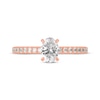 Thumbnail Image 3 of Oval & Round-Cut Diamond Gallery-Set Engagement Ring 3/4 ct tw 14K Rose Gold