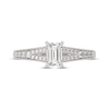 Thumbnail Image 3 of Emerald & Round-Cut Split-Shank Engagement Ring 3/4 ct tw 14K White Gold