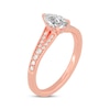 Thumbnail Image 2 of Pear-Shaped & Round-Cut Split-Shank Engagement Ring 3/4 ct tw 14K Rose Gold