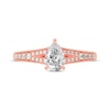 Thumbnail Image 3 of Pear-Shaped & Round-Cut Split-Shank Engagement Ring 3/4 ct tw 14K Rose Gold