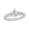 Thumbnail Image 1 of Pear-Shaped & Round-Cut Split-Shank Engagement Ring 3/4 ct tw 14K White Gold