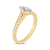 Thumbnail Image 2 of Pear-Shaped & Round-Cut Split-Shank Engagement Ring 3/4 ct tw 14K Yellow Gold