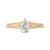 Thumbnail Image 3 of Pear-Shaped & Round-Cut Split-Shank Engagement Ring 3/4 ct tw 14K Yellow Gold