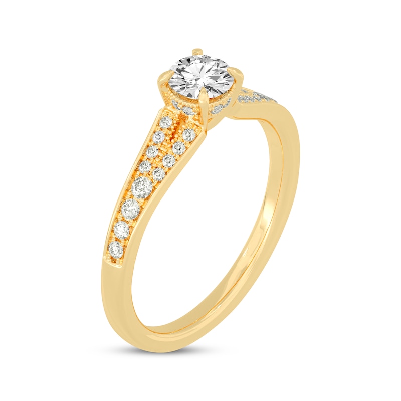 Main Image 2 of Round-Cut Split-Shank Engagement Ring 3/4 ct tw 14K Yellow Gold