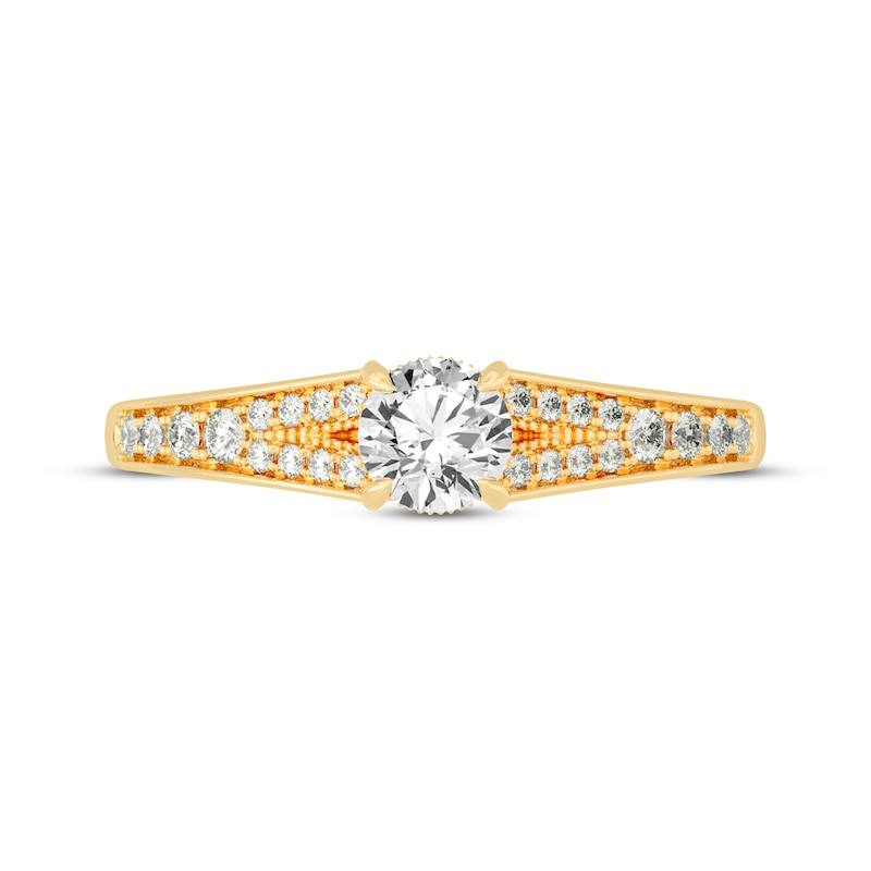 Main Image 3 of Round-Cut Split-Shank Engagement Ring 3/4 ct tw 14K Yellow Gold