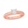 Thumbnail Image 0 of Princess & Round-Cut Diamond Engagement Ring 3/4 ct tw 14K Rose Gold