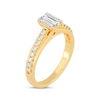 Thumbnail Image 2 of Emerald & Round-Cut Diamond Engagement Ring 3/4 ct tw 14K Yellow Gold