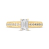 Thumbnail Image 3 of Emerald & Round-Cut Diamond Engagement Ring 3/4 ct tw 14K Yellow Gold