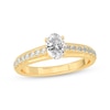 Thumbnail Image 1 of Oval & Round-Cut Diamond Engagement Ring 3/4 ct tw 14K Yellow Gold