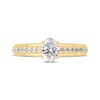 Thumbnail Image 3 of Oval & Round-Cut Diamond Engagement Ring 3/4 ct tw 14K Yellow Gold