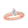 Thumbnail Image 1 of Pear-Shaped & Round-Cut Diamond Engagement Ring 3/4 ct tw 14K Rose Gold