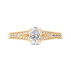 Thumbnail Image 3 of Oval & Round-Cut Split-Shank Engagement Ring 3/4 ct tw 14K Yellow Gold