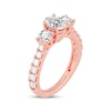 Thumbnail Image 2 of Memories Moments Magic Oval & Round-Cut Three-Stone Diamond Engagement Ring 2 ct tw 14K Rose Gold