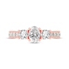 Thumbnail Image 3 of Memories Moments Magic Oval & Round-Cut Three-Stone Diamond Engagement Ring 2 ct tw 14K Rose Gold