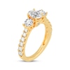 Thumbnail Image 2 of Memories Moments Magic Oval & Round-Cut Three-Stone Diamond Engagement Ring 2 ct tw 14K Yellow Gold