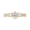 Thumbnail Image 3 of Memories Moments Magic Oval & Round-Cut Three-Stone Diamond Engagement Ring 2 ct tw 14K Yellow Gold