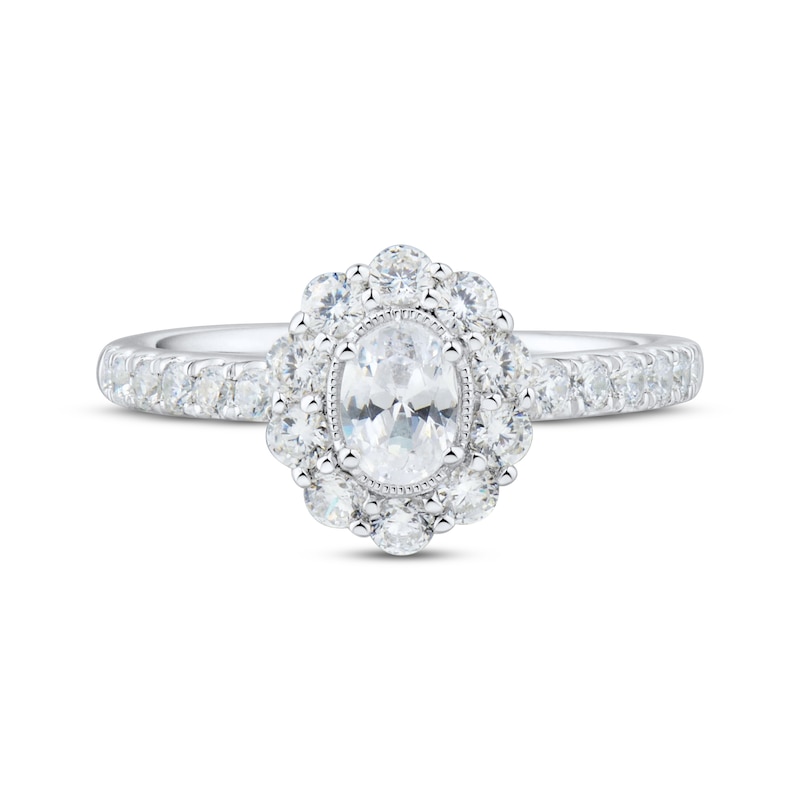 Main Image 3 of Now + Forever Oval & Round-Cut Diamond Engagement Ring 1-1/4 ct tw Platinum